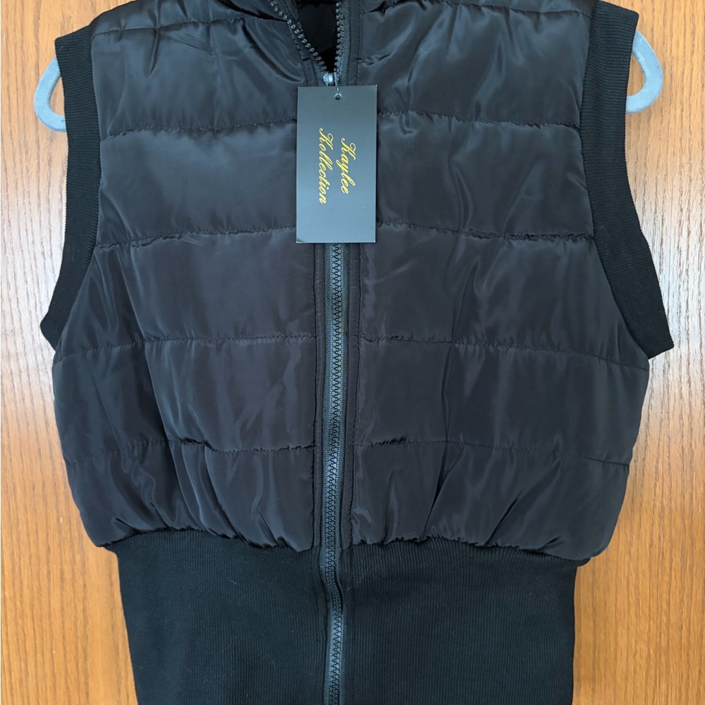 Black Puffer Vest—NWT!